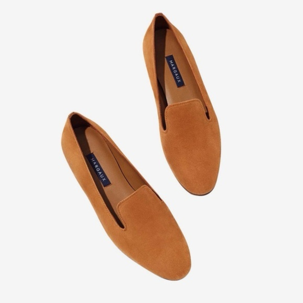 Margaux Womens Tan Camel Suede Slip-Ons Loafers 41.5